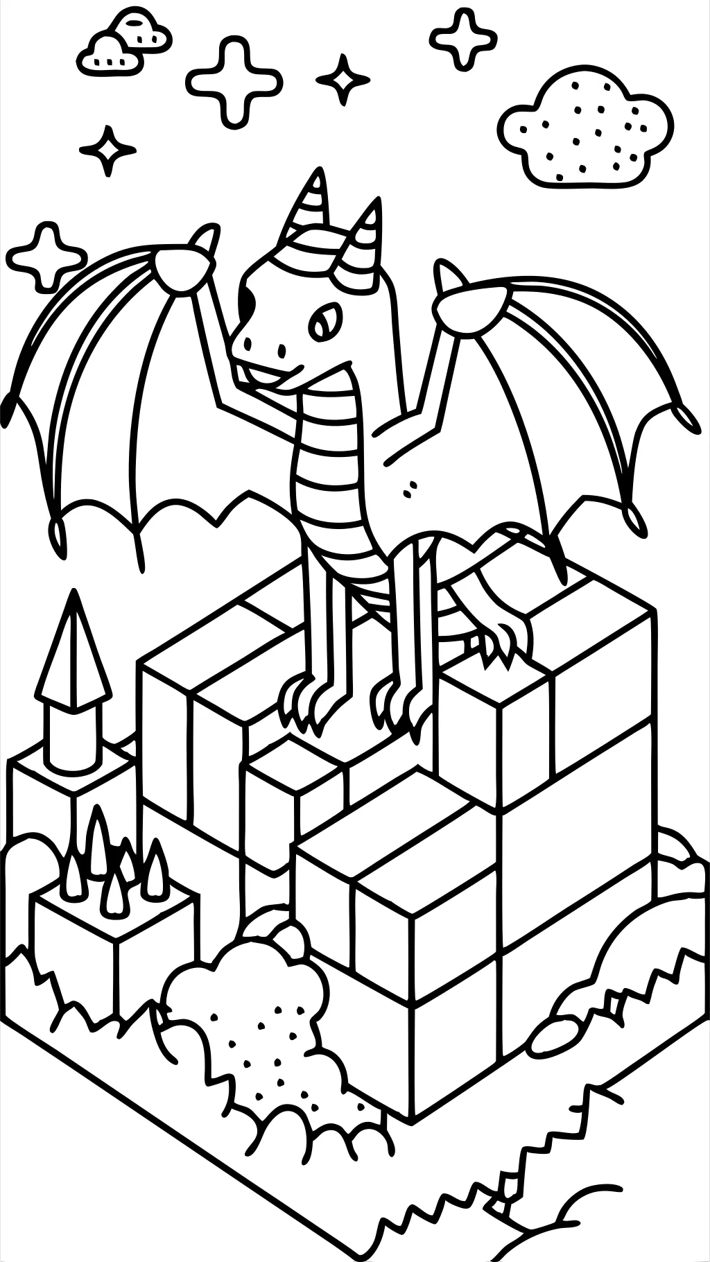 Minecraft Dragon Coloring Página